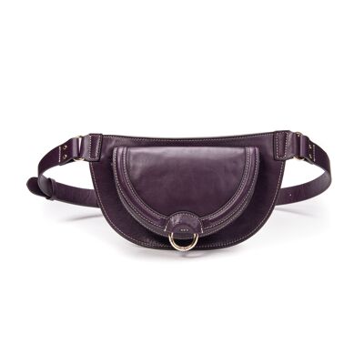 Riñonera de cuero Ully Blueberry