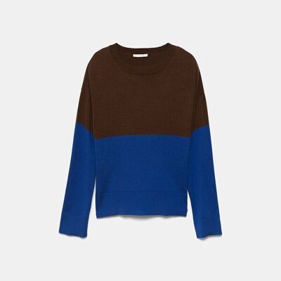 Maglione lavorato a maglia bicolore