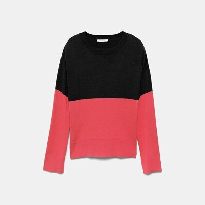 Maglione lavorato a maglia bicolore
