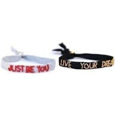 Just be you and Live your dream set de 2 bracelets