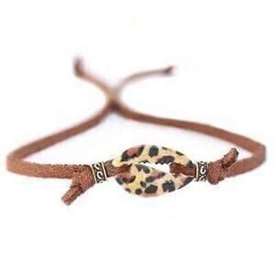 Shell bracelet leopard brown
