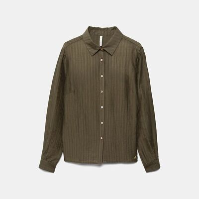 Camicia in tessuto effetto stropicciato