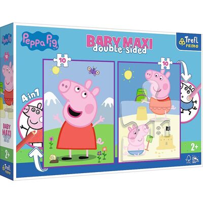 Peppa Pig - Primo Baby MAXI Puzzle + Página para colorear 2 x 10 piezas