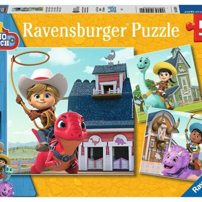 Dino Ranch Jon, Min, Miguel - Puzzle 3 x 49 piezas
