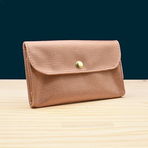 Faux Leather Wallet - Copper Pink