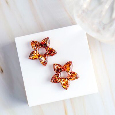 Naia Bronze Sequin Hoop Earrings