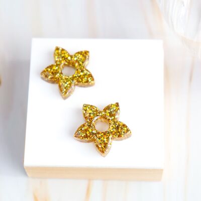 Orecchini a cerchio con paillettes dorate Naia