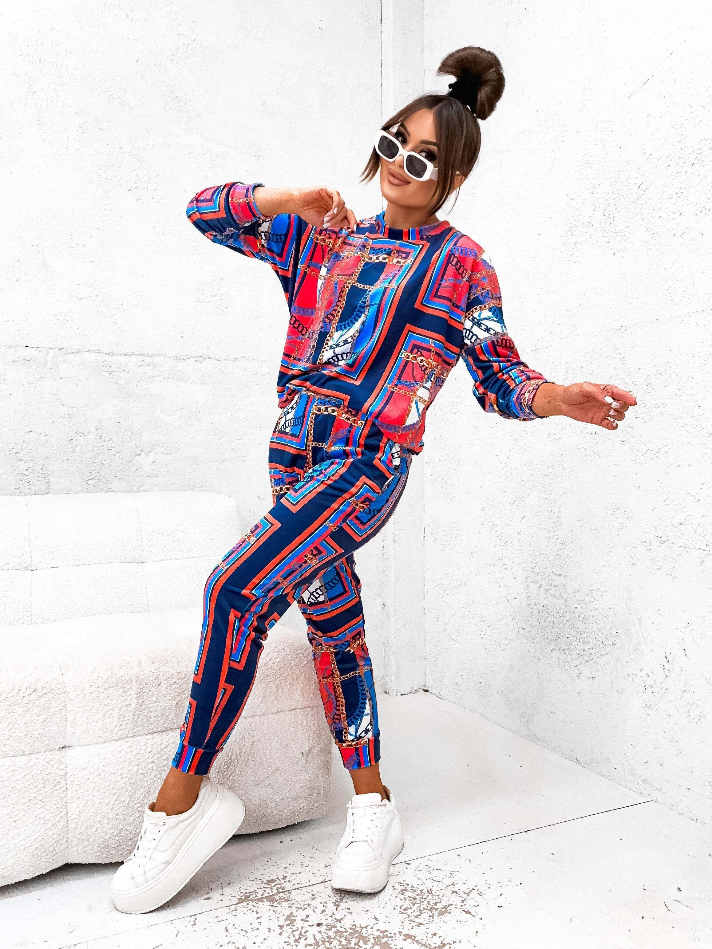 Luxury Velour Tracksuit for Women – Baroque Pattern – DT2358-4