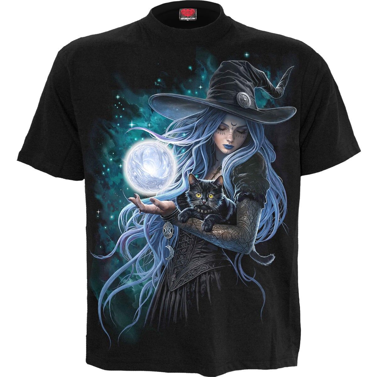 MYSTIC MOON - T-shirt imprimé devant noir