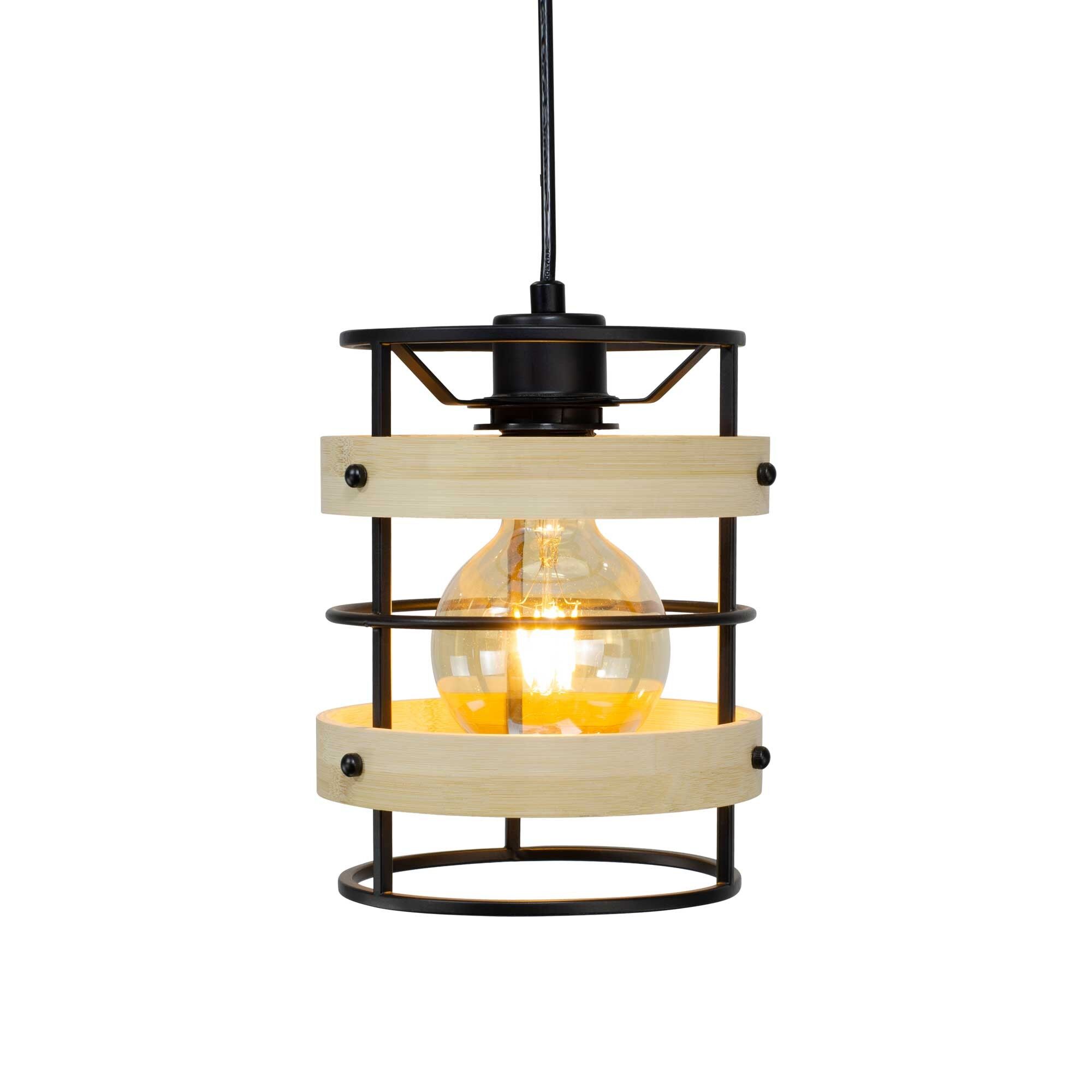 Artone 1-flammige Pendelleuchte aus Metall und Bambus