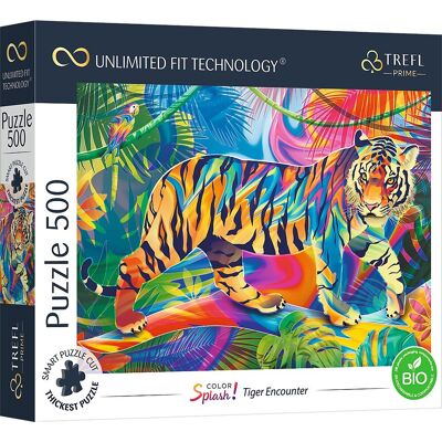 Puzzle UFT 500 pièces - Tigre aux éclaboussures de peinture