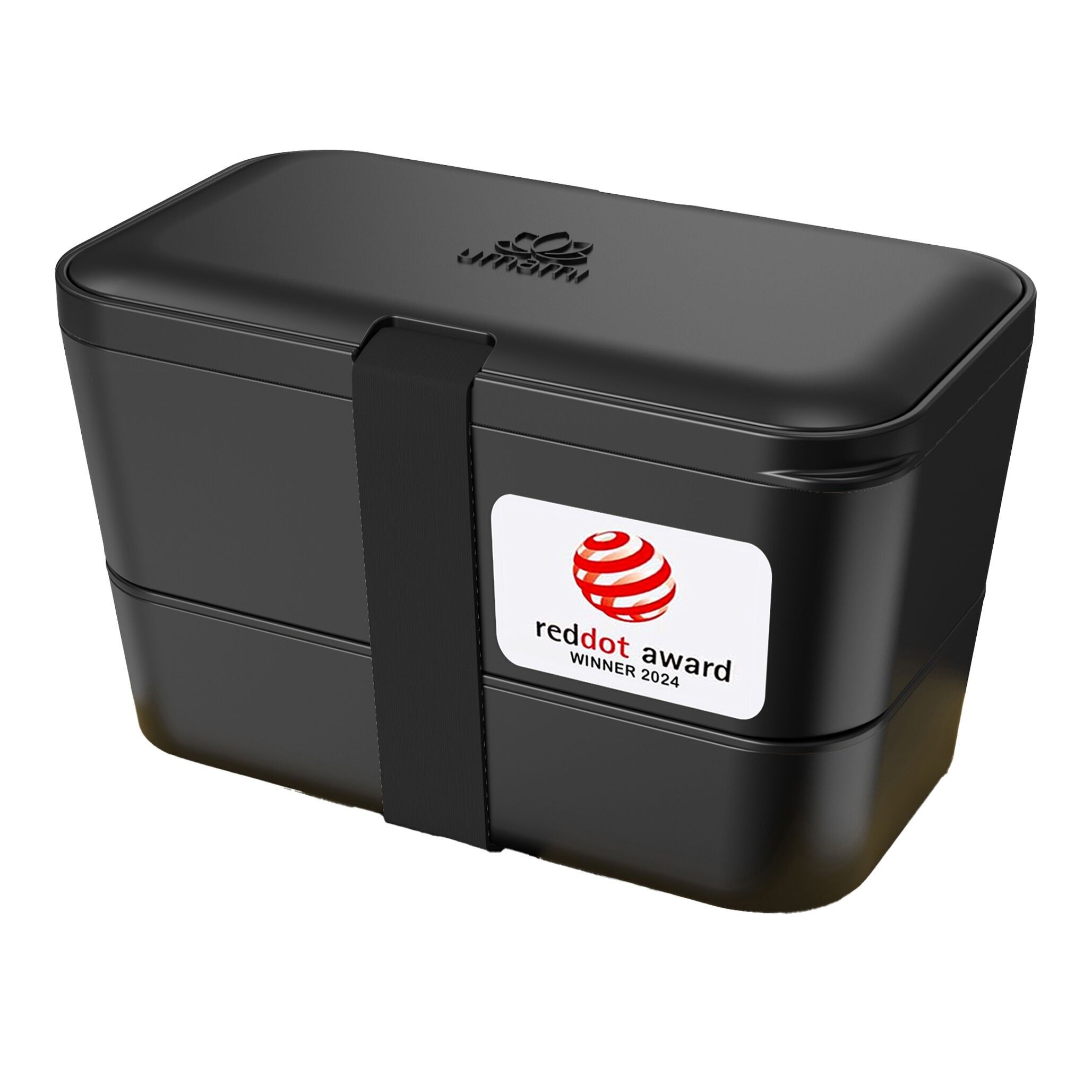 Umami Bento Lunch Box, Couverts & 2 Pots à Sauce Inclus, Boîte Repas Encastrable, Lunchbox Micro-Ondable, Boîte à Lunch Adulte Compartimentée, Bento Box, Onyx Noir, 1500 ml