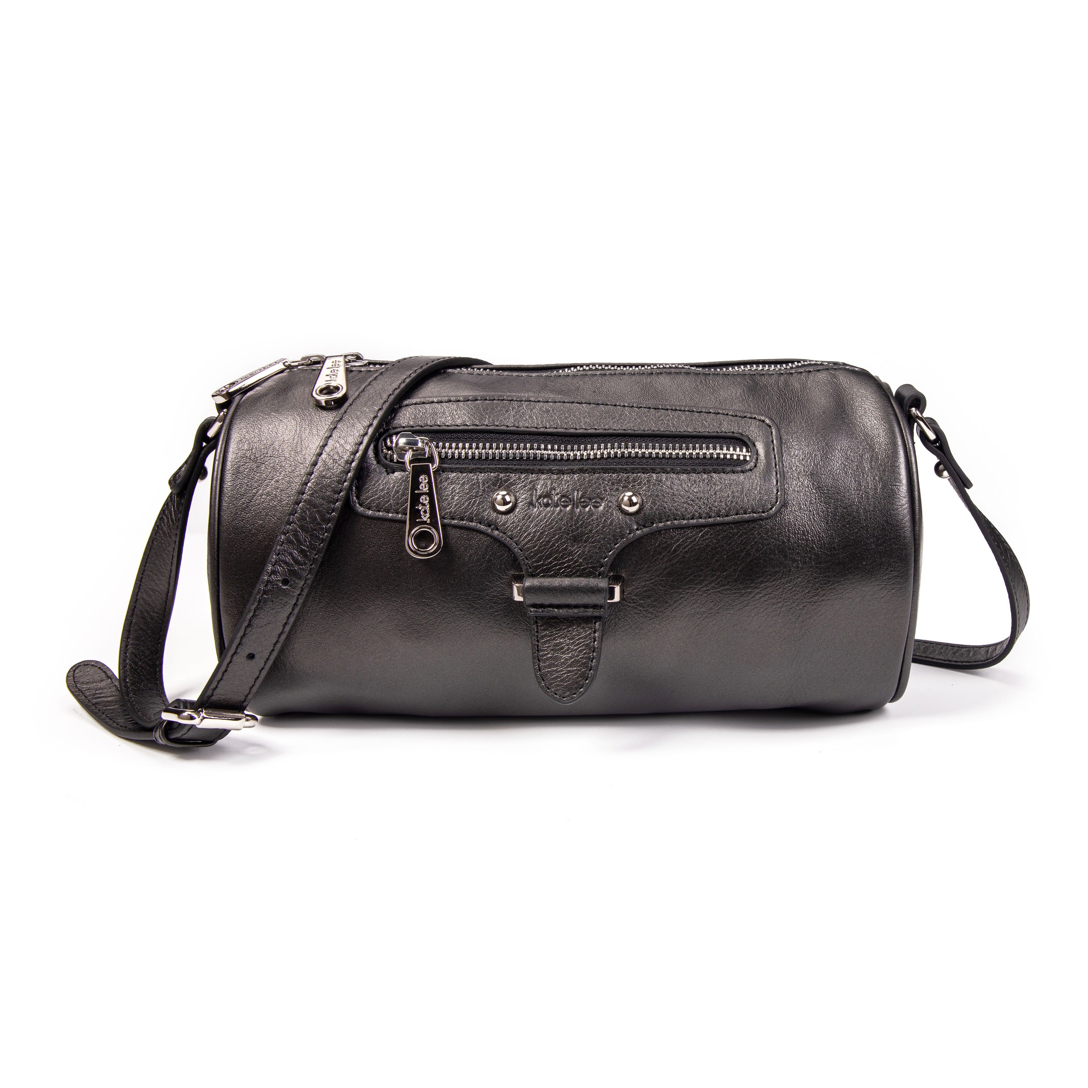 Camy schwarze Umhängetasche aus Leder