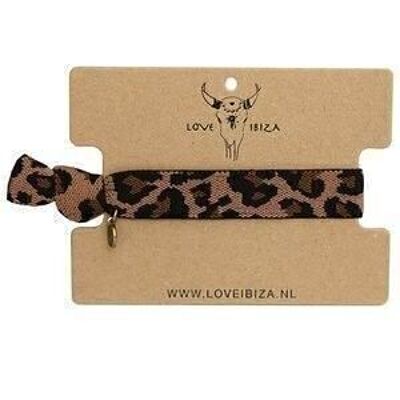 Woven bracelet leopard brown