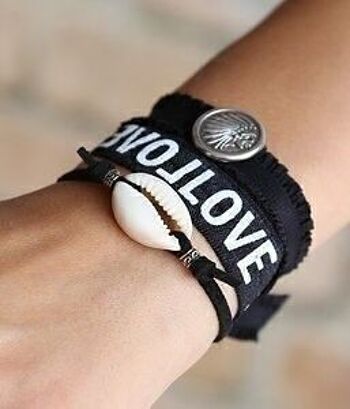 Bracelet coquillage plage noir 4