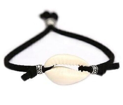 Schelp armbandje beach zwart