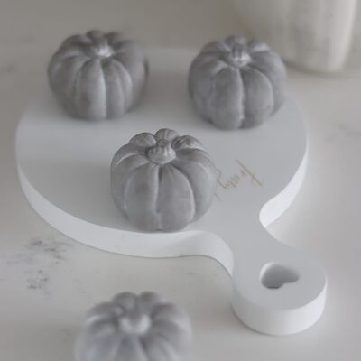 Citrouilles en résine grise - Petit ensemble de 4 pièces