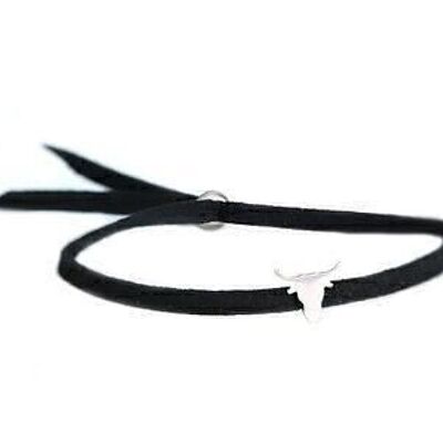 Bracciale bufalo argento nero