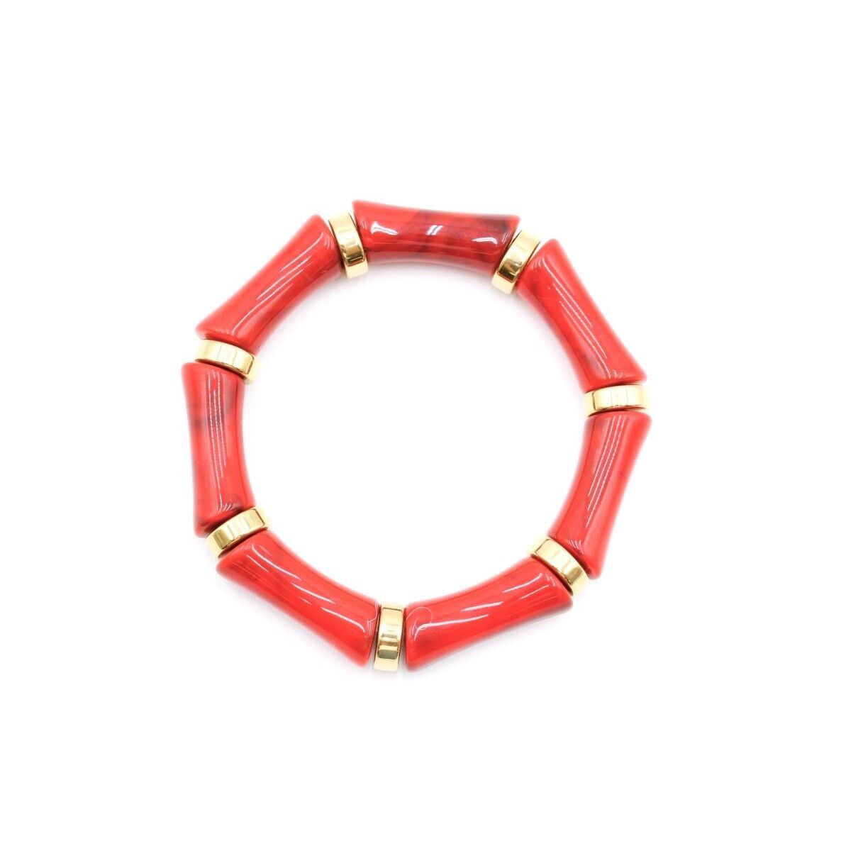 Resin bracelet with gold ring