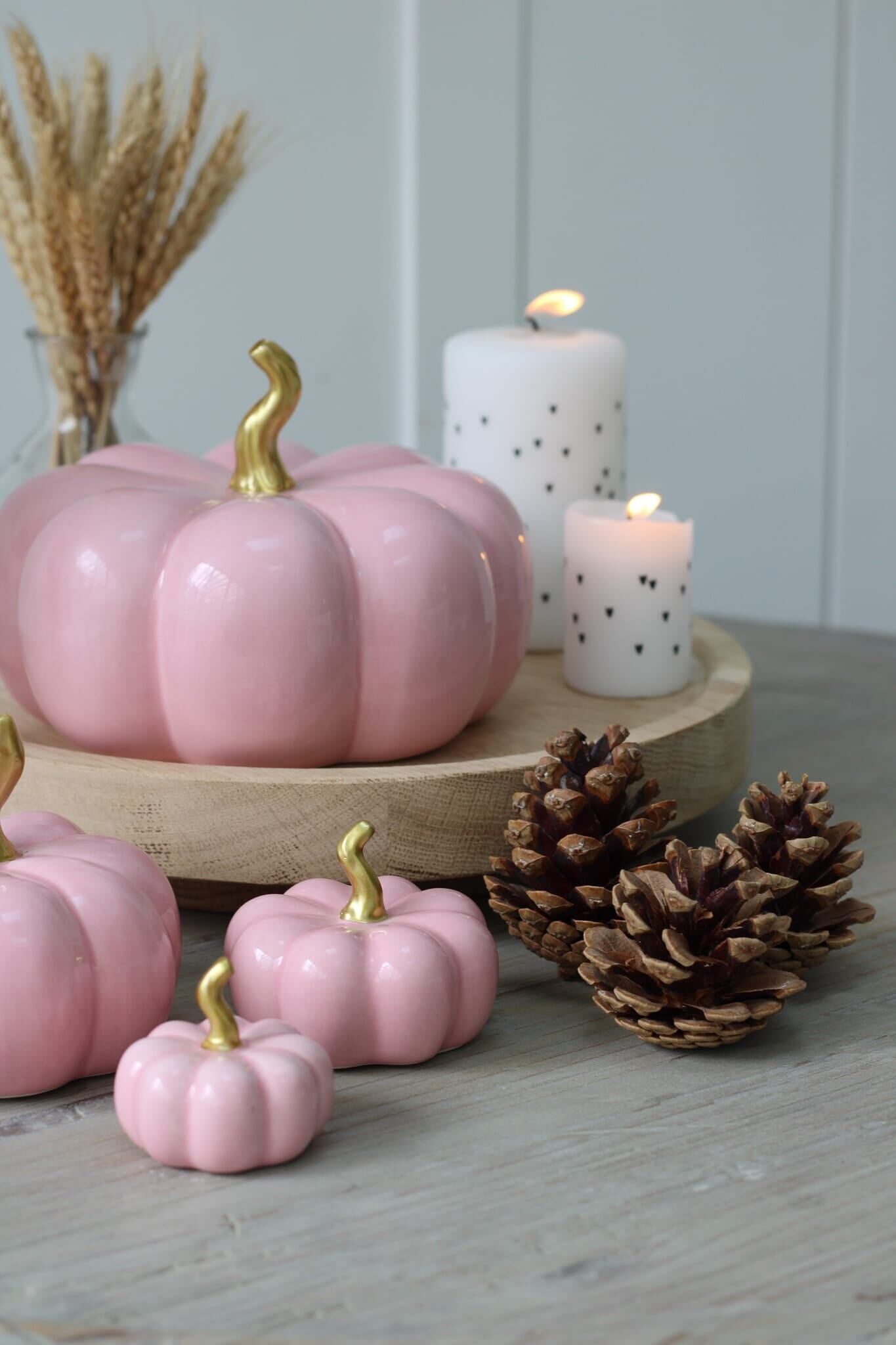 Ceramic Pumpkin Pink - Small 2 Pc Set