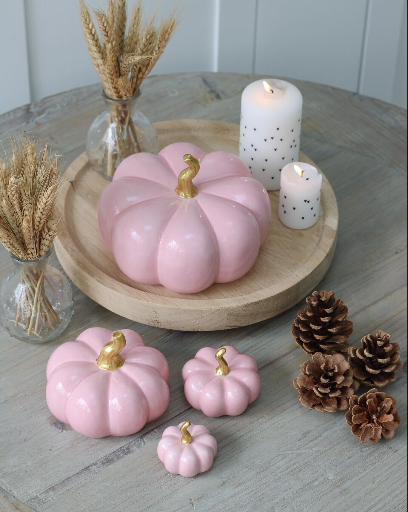 Ceramic Pumpkin Pink - Tiny 4 Pc Set