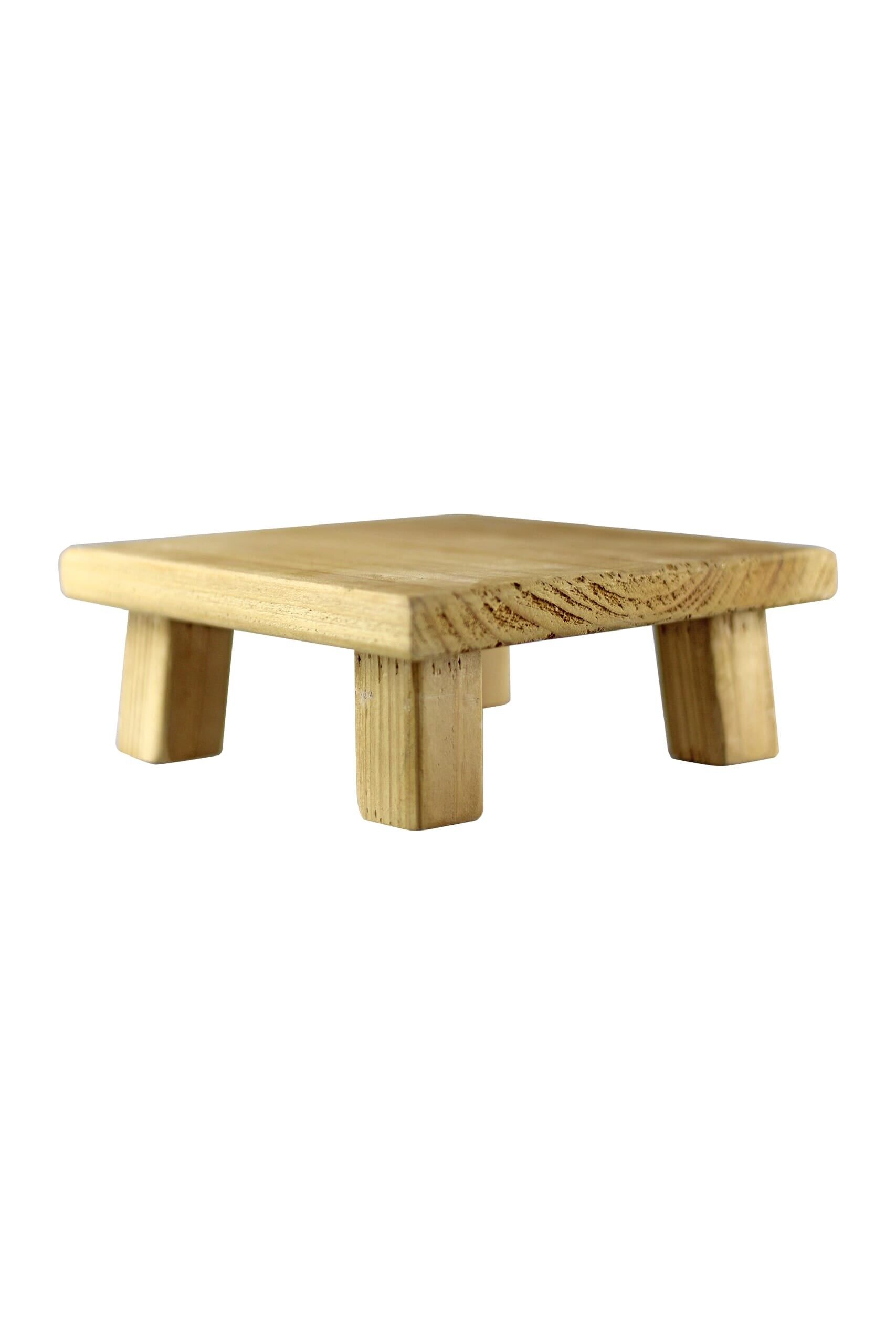 Tabouret carré en bois - Naturel