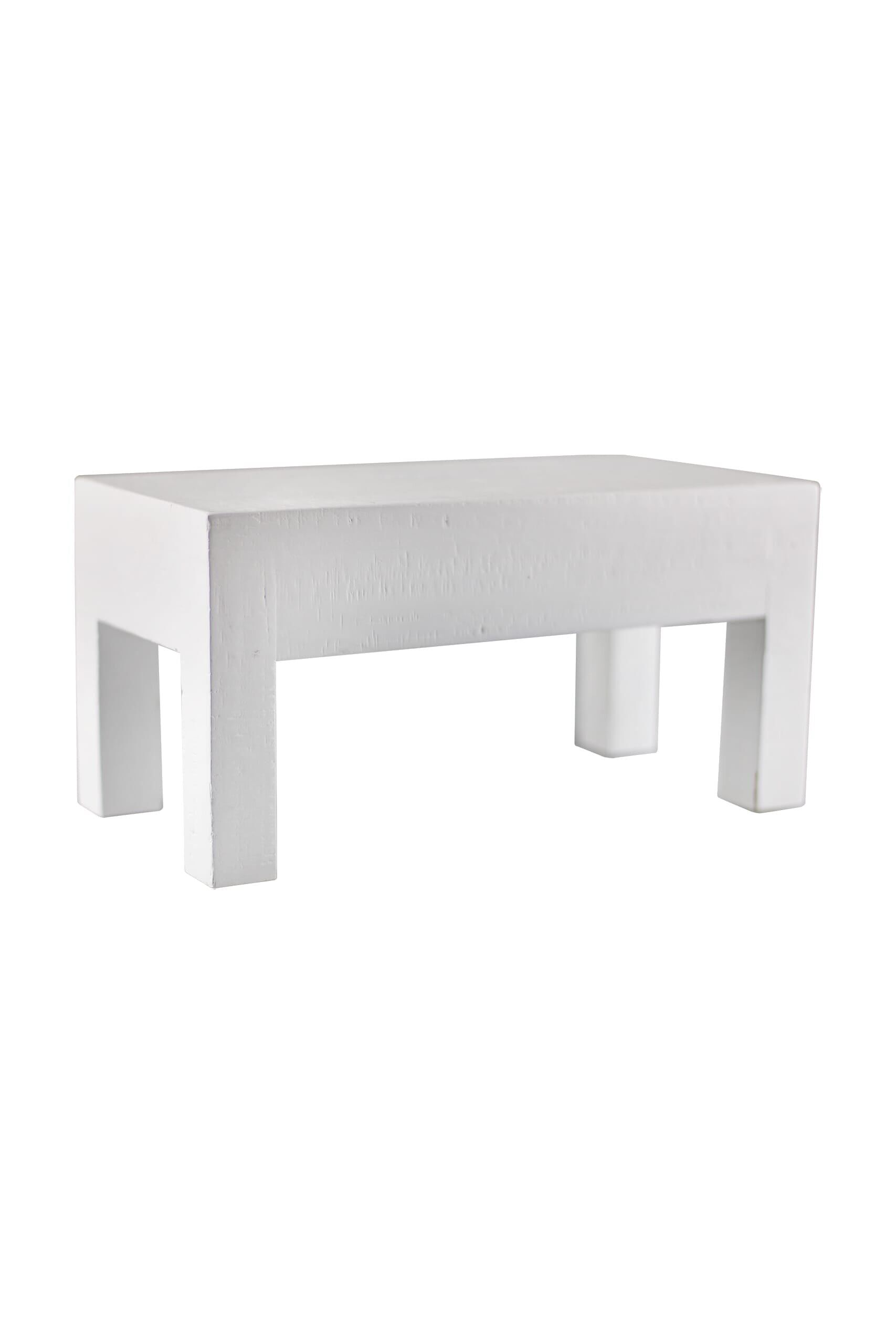 Tabouret rustique - Long/Blanc