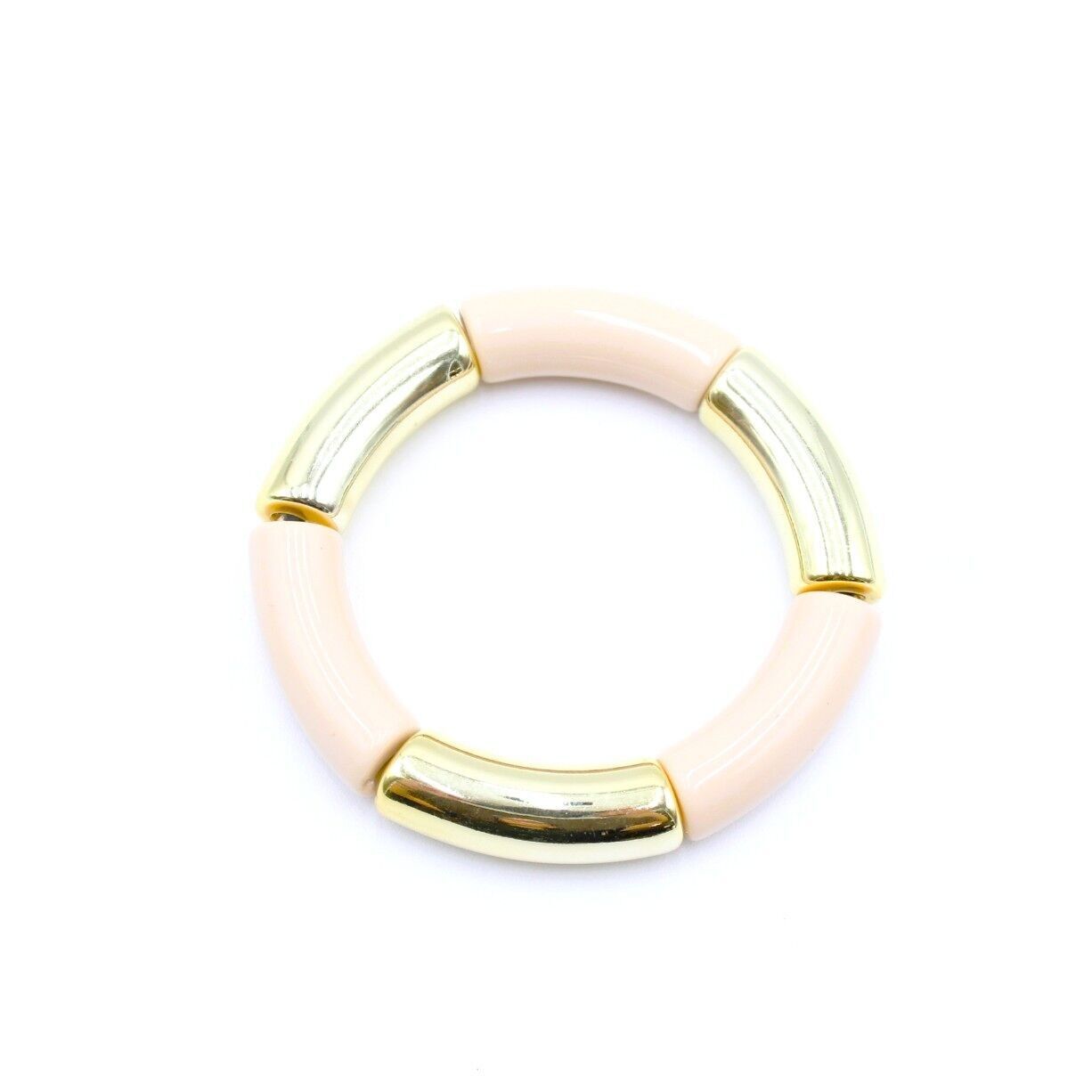 Gold and solid color bangle bracelet