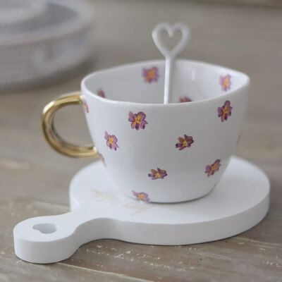 Dessous de verre rond en bois - Petit modèle blanc