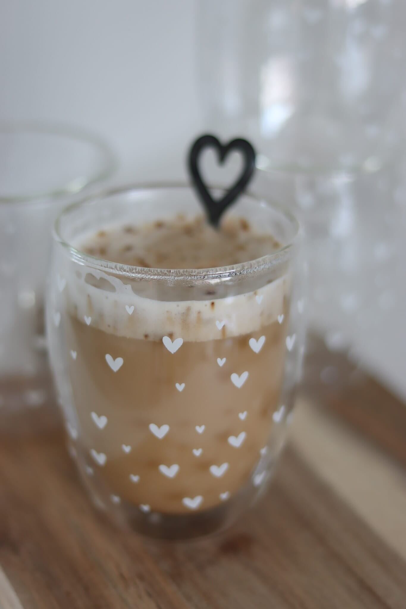 Lot de 4 verres à double paroi - Petit Closer Heart/Blanc