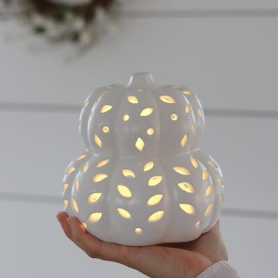 Citrouille en céramique à LED - Empilée