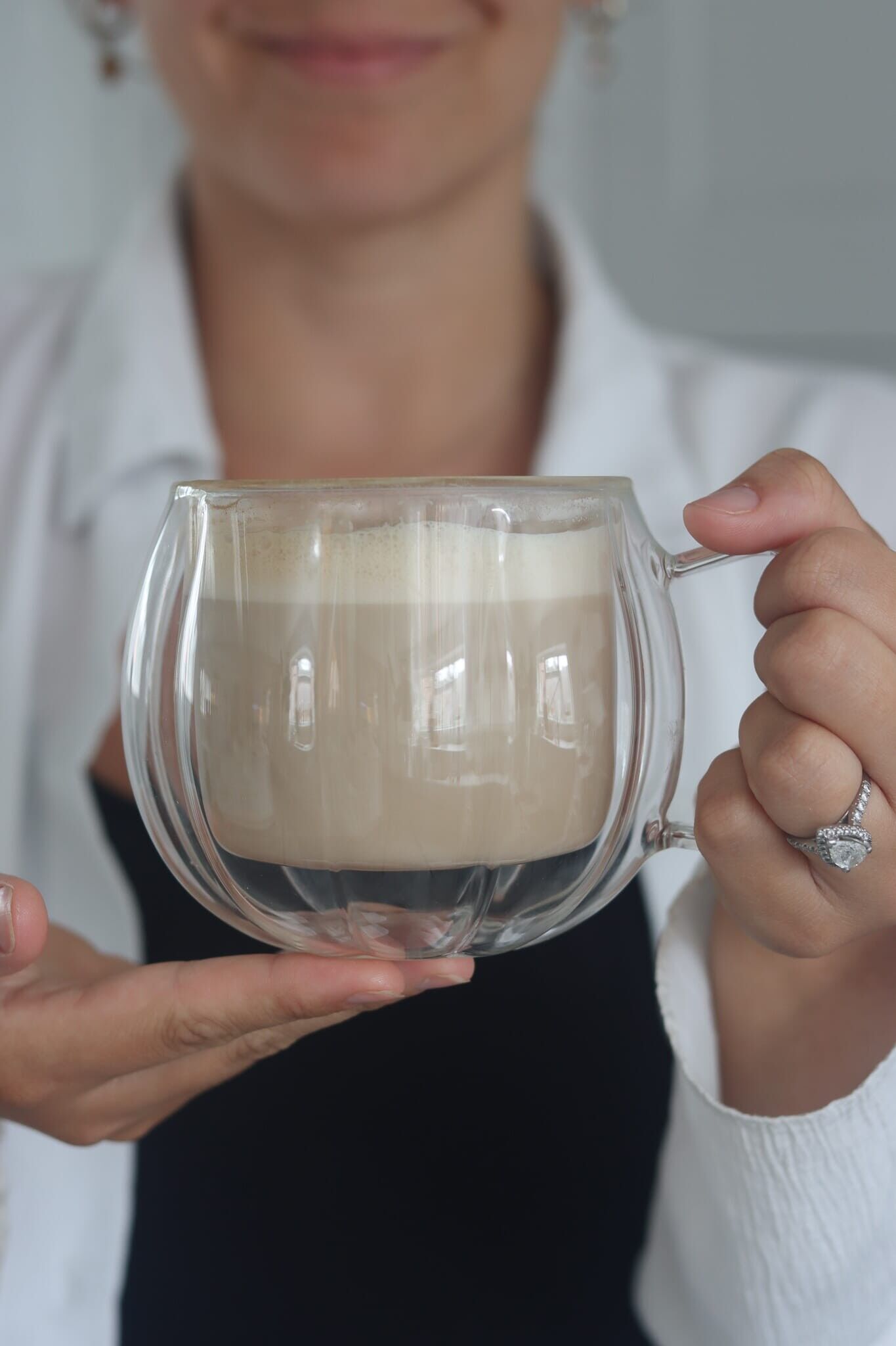 Grande tasse citrouille en verre à double paroi