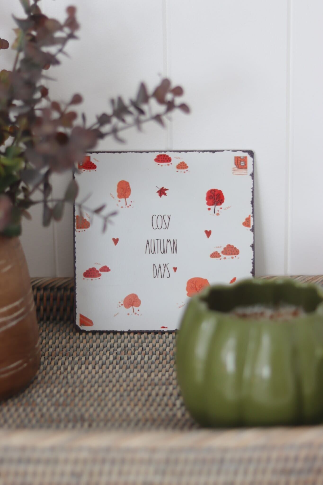 Panneau métallique « Jours d'automne douillets »