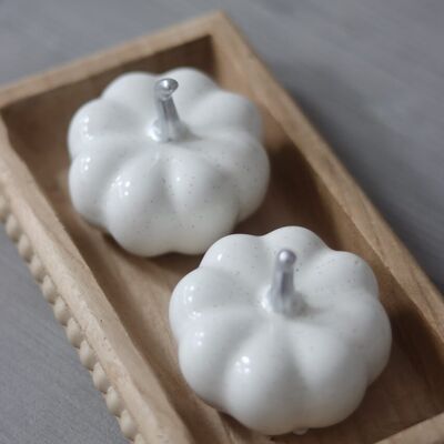 Citrouille mouchetée en céramique - Petit 2 pièces