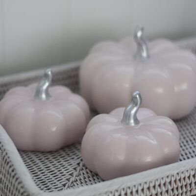 Citrouille en céramique rose clair/argenté - Moyenne 2 pièces