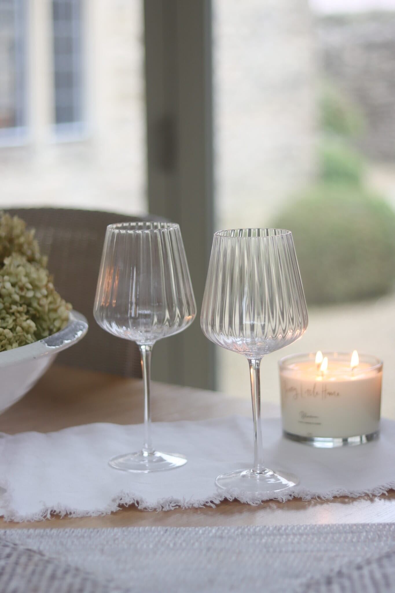 Set di 2 bicchieri da vino - a coste