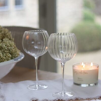 Set of 2 Round Gin Glasses - Ribbed