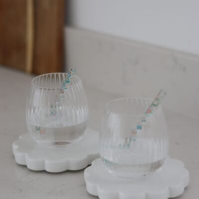 Set di 2 bicchieri a coste - rotondi