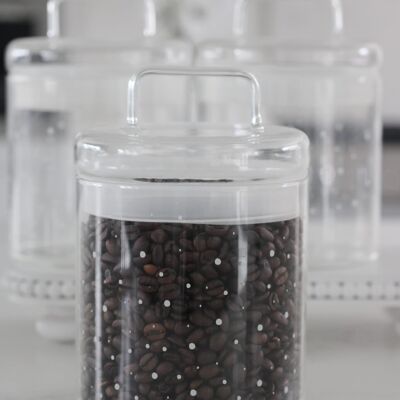 Barattoli per tè, caffè e zucchero - Pois bianchi
