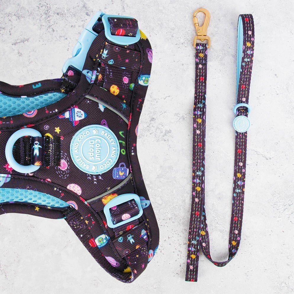Correa para perros Trail & Glow® de 1,5 m - COLOUR DROPS® - Space Paws