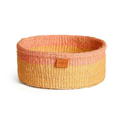 CHIRIKU: Cesta de pan de color rosa oscuro y amarillo suave