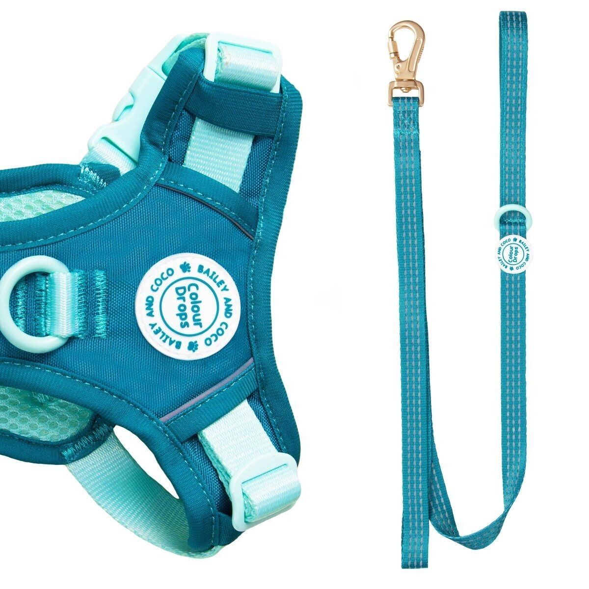 Guinzaglio per cani Trail & Glow® 5 piedi - COLOUR DROPS® - Verde acqua ghiaccio