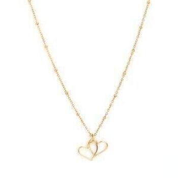 Collier Double coeur or 4