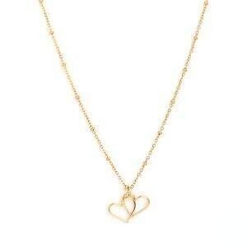 Ketting Double heart gold