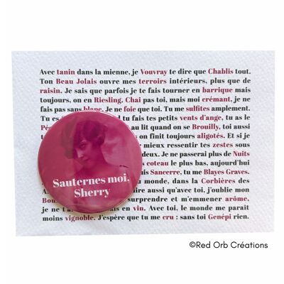 Postcard and magnetic badge - wine series - Sauternes