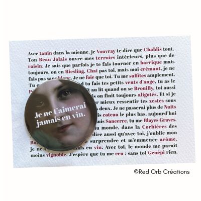 Postcard and magnetic badge - wine series - In wine
