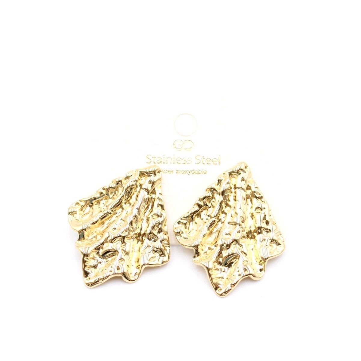 Stahlohrringe - gehämmertes Blatt