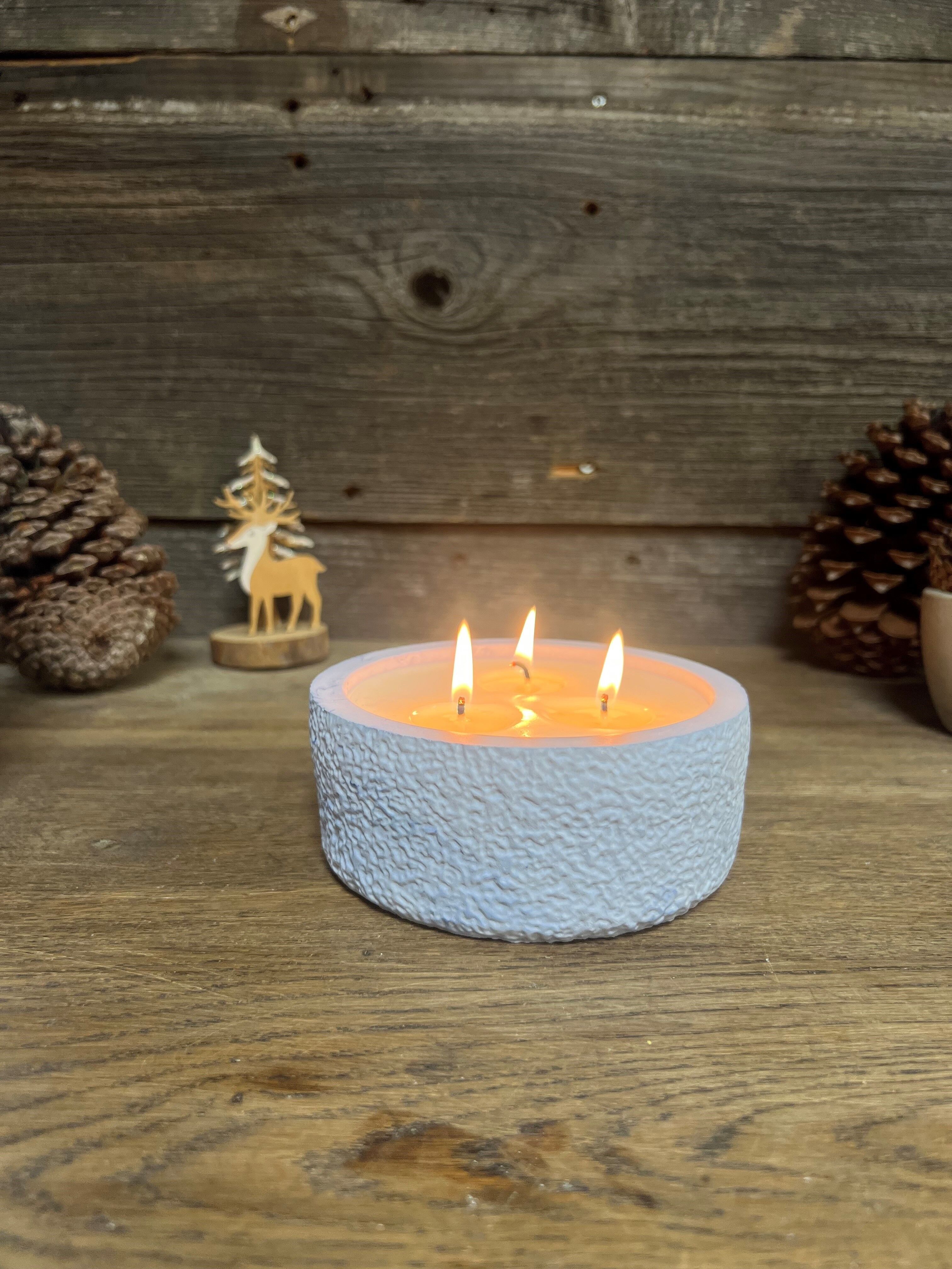 Handmade scented vegetable wax candle - Handmade container - Light Blue