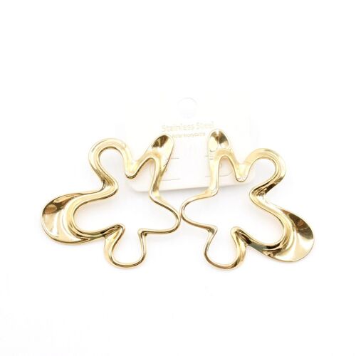 Boucle d'oreille acier - fleur