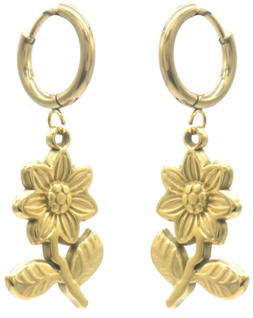 A-A17.3 E103-279G S. Orecchini in acciaio Fiore 3.8x1 cm